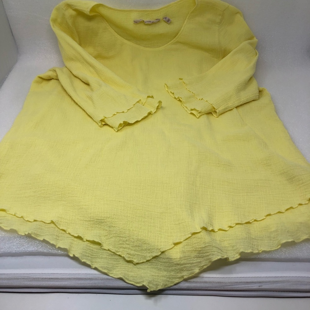 Soft Surroundings Siesta Key Tunic Top Size Medium Yellow Gauze Cotton - Picture 8 of 11